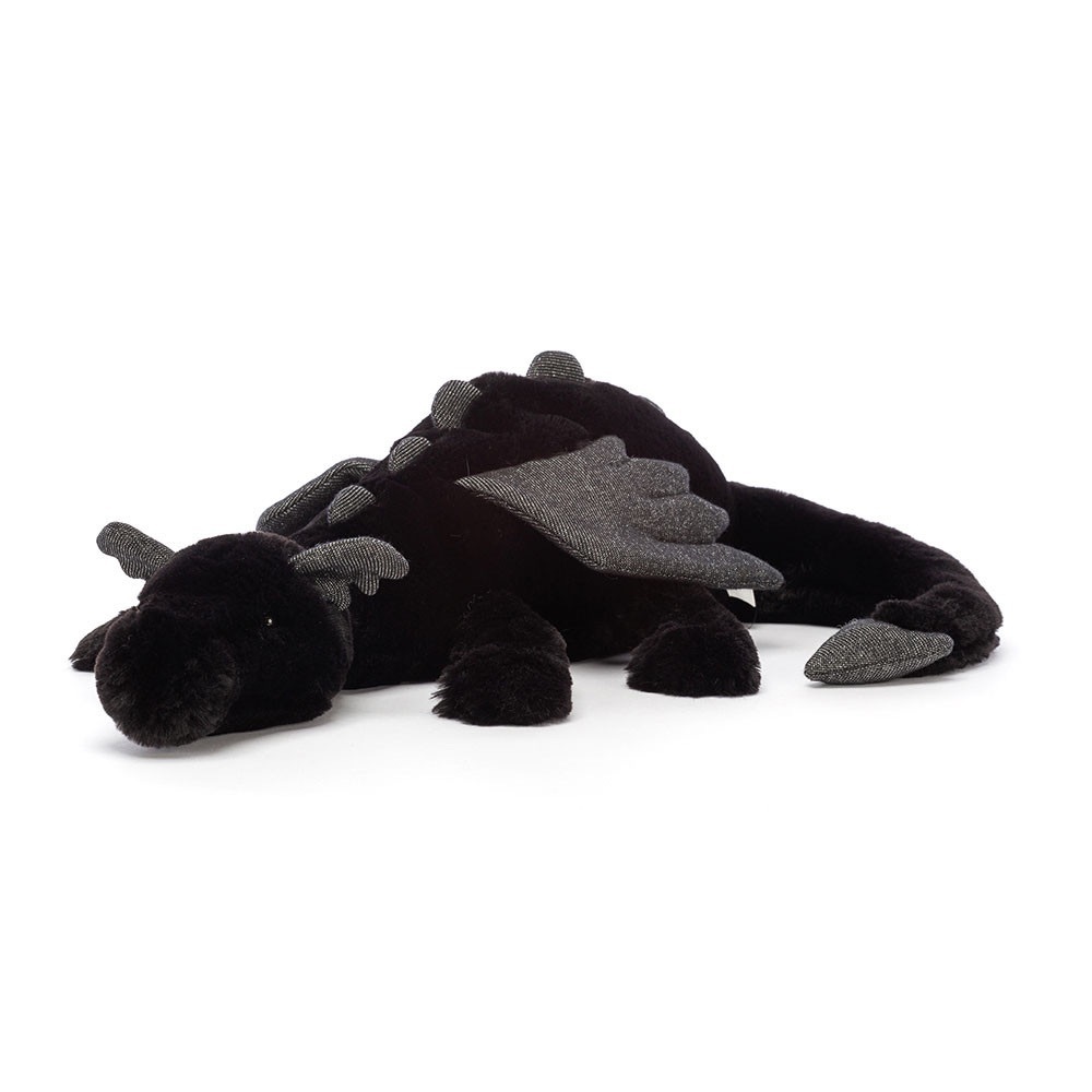 Jellycat Black and Gray Plush Dragon